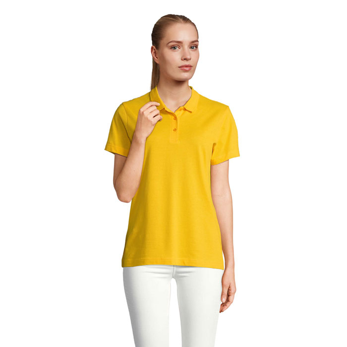 Polo Femme en coton à personnaliser PULSE Jaune 1